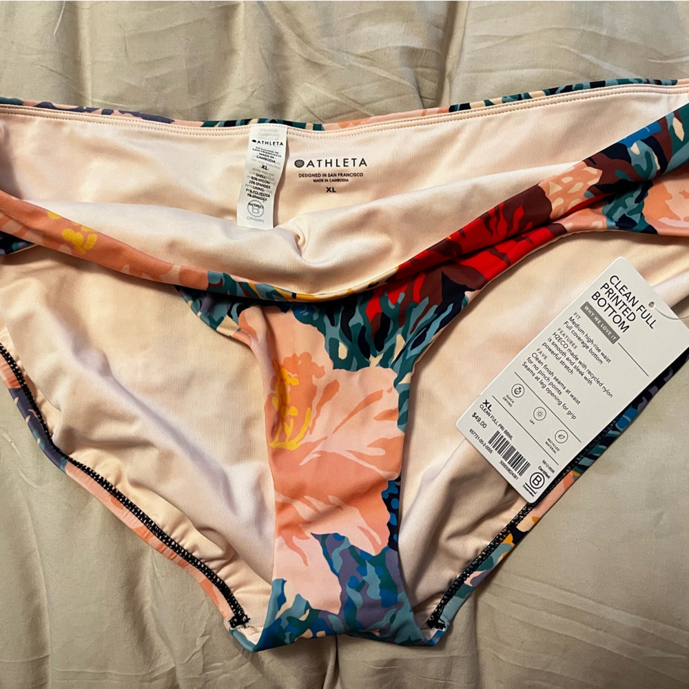Athleta Multicolor Floral Bikini Bottom XL